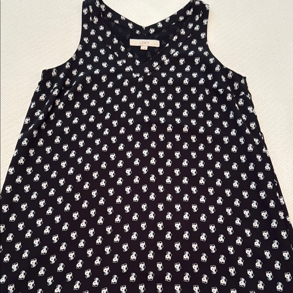 LOFT Black and White Patterned Dress